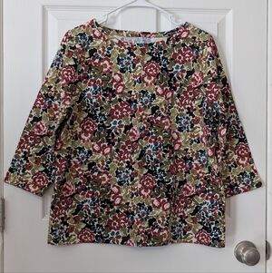 Talbots | Women's 3/4 Sleeve Floral Tee | Size X-Large | EUC